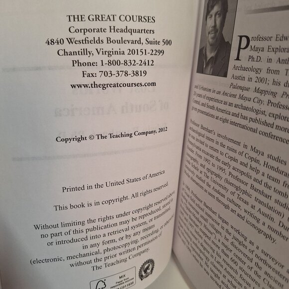 Lost Worlds Of South America Course Guidebook The Great Courses 2012 BOOK ONLY - Picture 5 of 7